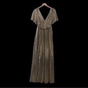 Baltic Born Metallic Gold Maxi Dress